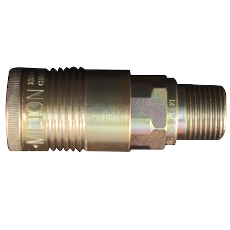 Milton G Style 1/2" body Industrial Coupler, 1/2" MNPT, PK50 1816BK